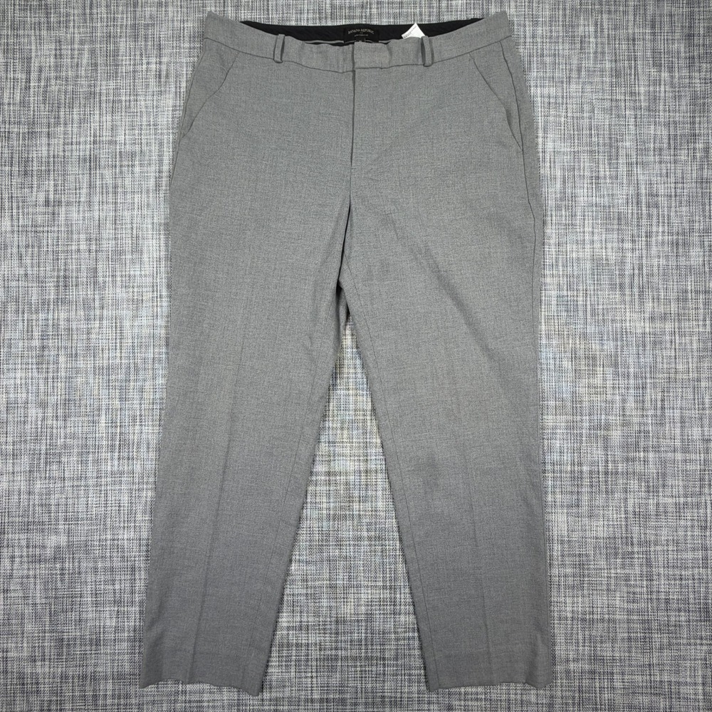 Banana Republic Ryan Curvy Fit Womens 16 Gray Stretch Straight Leg Dress Pants